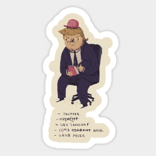 trump to-do list Sticker